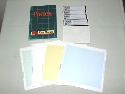 Vintage Portex Filofax/Tagebuch Software & Handbuch: PC MS-DOS/5,25'' Disketten