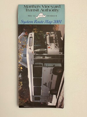 2001 Martha s Vineyard System Route Map Cape Cod Massachusetts Transit Authority