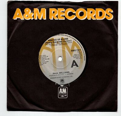 (T595) Paul Williams, Waking Up Alone - 1977 - 7 inch vinyl
