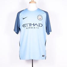 Nike Etihad Airways Manchester City Football Club 2017 Blue Soccer Jersey - SZ L