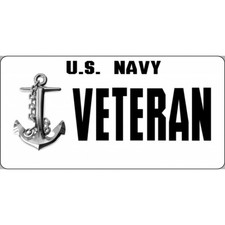 navy veteran white anchor logo military license plate made in usa