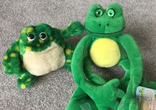 Dakin 84 stuffed spotted frog Piggyback Pal green plush amphibian