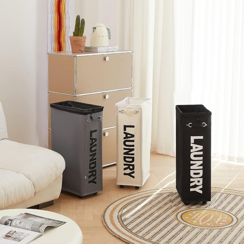 29Inches Enlarged Slim Laundry Basket Removable Wash Bag on Wheels