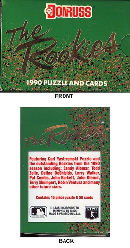 ¡Juego de cartas y rompecabezas de béisbol Donruss 1990 The Rookies! - Imagen 2 de 2
