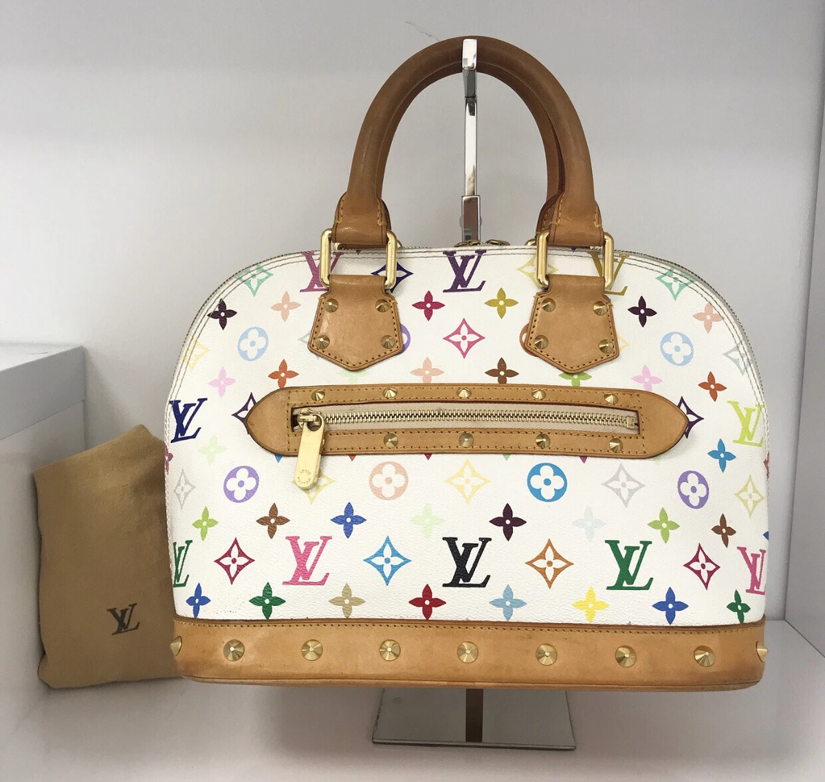 Louis Vuitton White Multicolor Alma