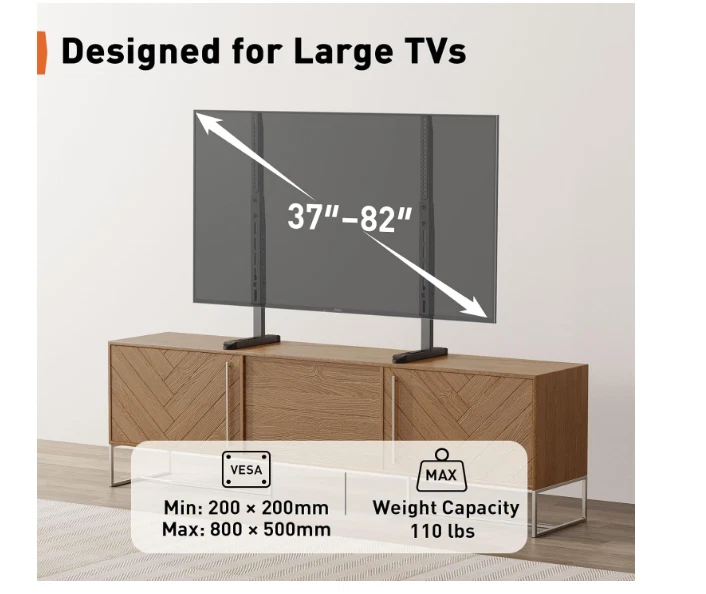 Perlegear TV Stand Steel TV Legs for Most 37–75 Inch Flat or Curved TVs - Image 4 of 4