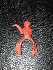 Lido Cowboy w/Pistol in Red Colored Plastic. 1st Series 1950s 40mm