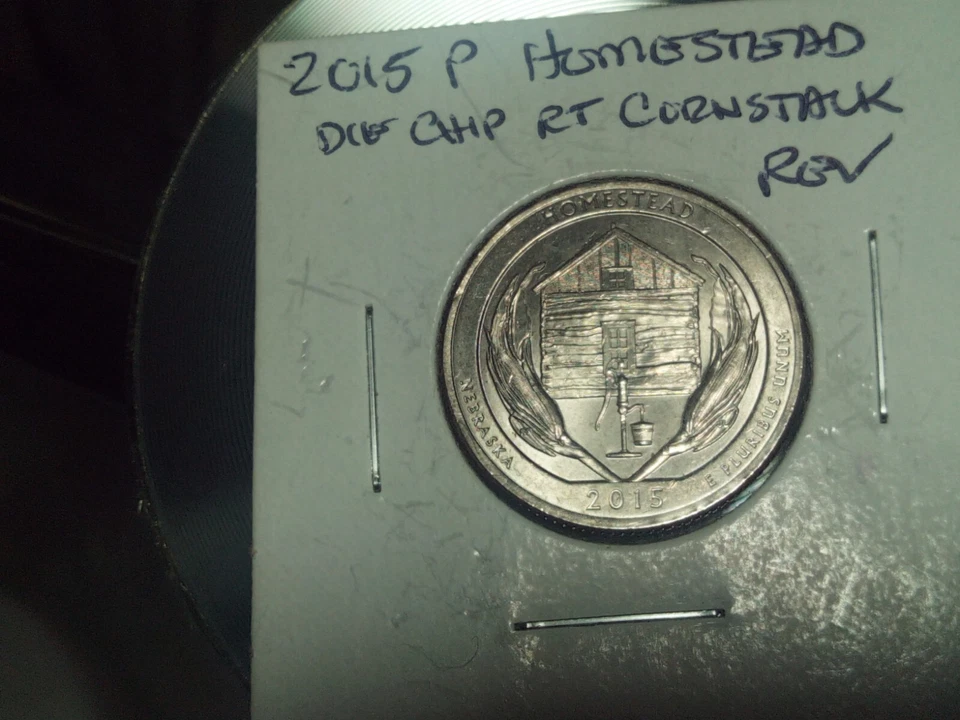 Mint Error Coin Washington Quarter 2015p Homestead REV Die Chip - Image 4 of 4