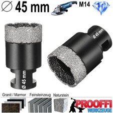 Diamantbohrkrone Ø 45 mm Diamant Granit Fliesen Bohrkrone Bohrer Loch Fräser M14