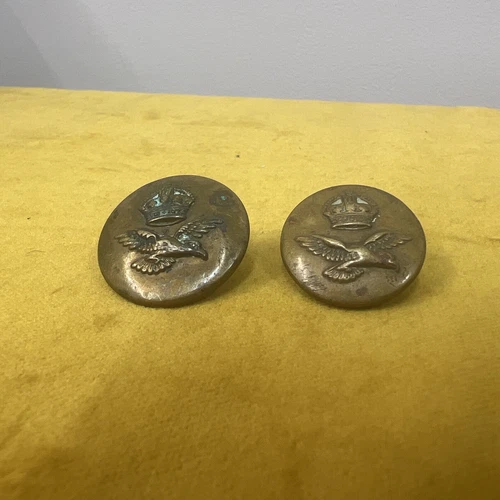 2x RA ROYAL AIR FORCE AIRMAN'S BRASS BUTTONS WW2