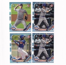 Lot Of 4 New York Mets 2019 Bowman Draft Sky Blue Mauricio Mangum Wolf /499