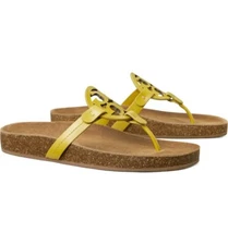 NIB Tory Burch Miller Cloud Leather Sandal Lemon Lime Green US 7 7.5 8 8.5 9 9.5