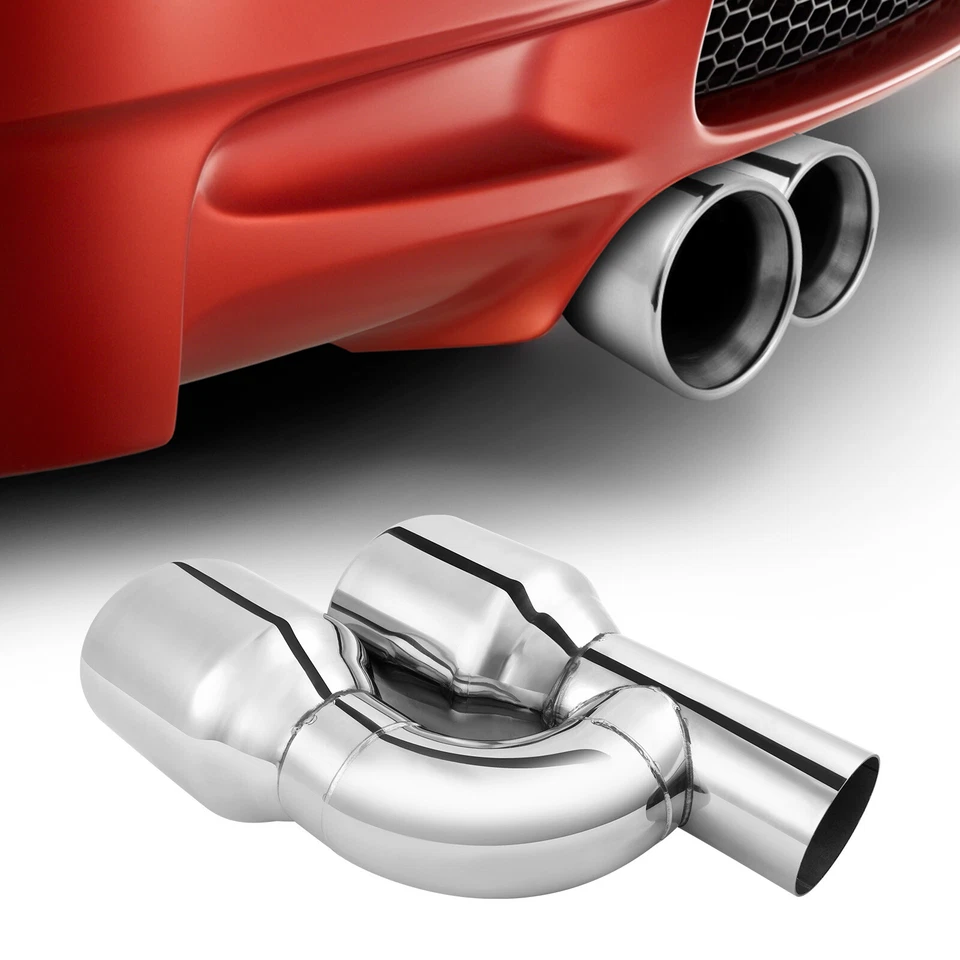 2.5" Entrada 4" Salida 11.25" Longitud Doble Tubo de Escape Punta Para Peugeot 308 GTI Foto 2 de 4