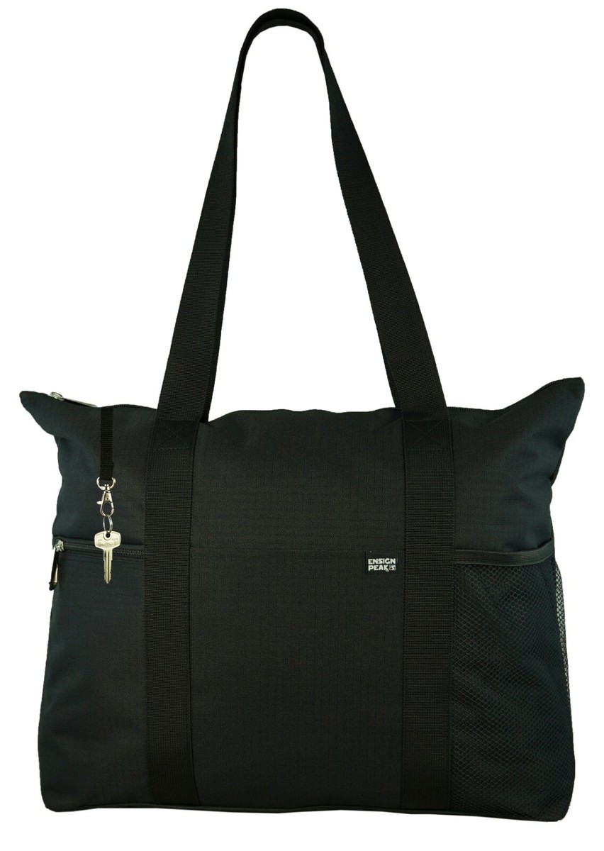 Shoulder Tote Bag with Multiple Pockets and Zipper Closure