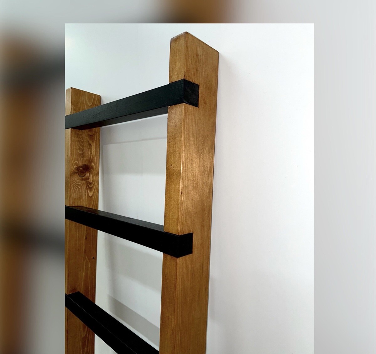 Scala Decorativa Urban In Legno - 160x50cm - Porta Asciugamani E Appendiabiti - Made In Italy - Foto 7