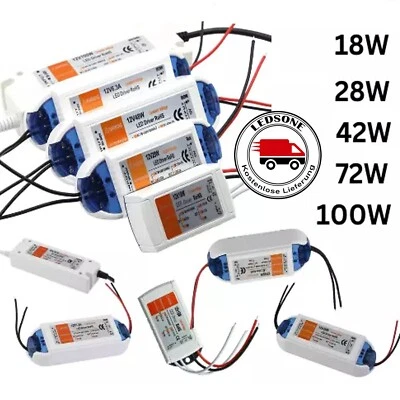 DC 12V LED Trafo Transformator Netzadapter Netzteil Treiber DE 18/28/48/72/100W - Bild 1 von 4