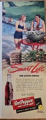 1947 Dr. Pepper Soda Smart lift for active people vintage Swimming  ad