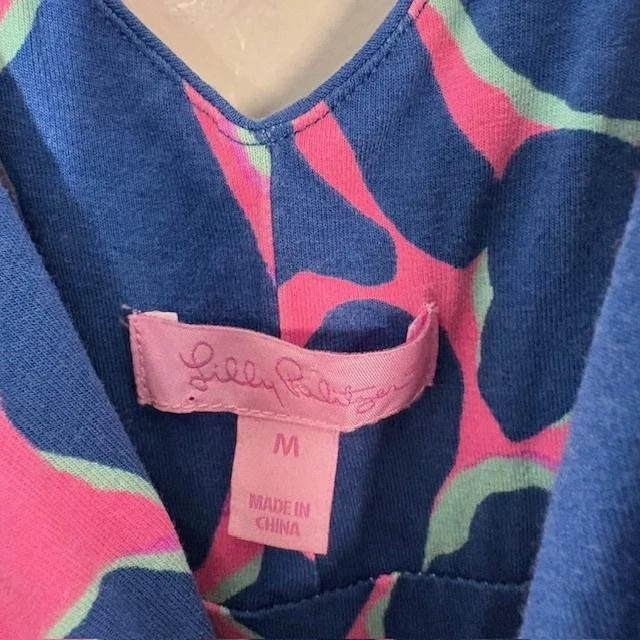 Mono Lilly Pulitzer Mujer Medio Azul Rosa Cuello en V Pierna Ancha Estilo 25026 Foto 3 de 4