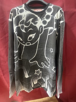 Yumin Ha Men s Falling Star (Negative) Long Sleeve Shirt Sz Large Oversized NEW