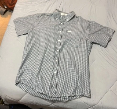 Matix Lennon Short Sleeve Button Down Shirt Size Medium Black White Plaid - product listing photo