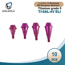 10 pcs Titanium Multi unit straight abutment fit to Straumann ITI BLX RB/WB D4.6