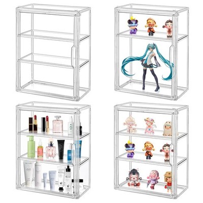 Acrylic Display Case for Collectibles 3 Tier, Figure Display Case with 2 Mova...