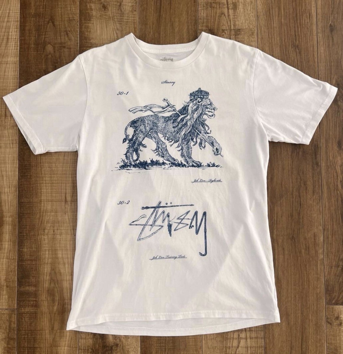 Stussy 30th Anniversary XXX Limited Jah Lion Tee Nexus VII L White