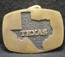 XA13102 GOOD VINTAGE 1978  TEXAS  STATE COMMEMORATIVE SOLID BRASS BELT BUCKLE