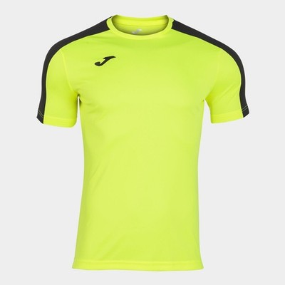 Joma Sport Short Sleeve Academy Tee Fluorescent Yellow & Black Medium Retail $20