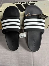 Adidas Adilette Comfort Slide Sandals Unisex Mens 7 Womens 8 Black White JS4313