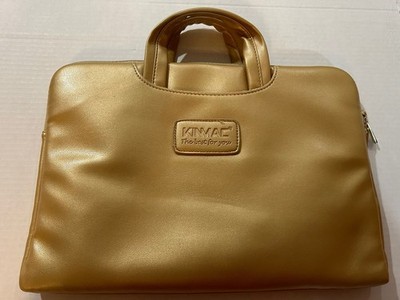 Kinmac Gold Laptop Carrying Case Soft Quilted Fur Lined Bag w/ Top Handles 14x10