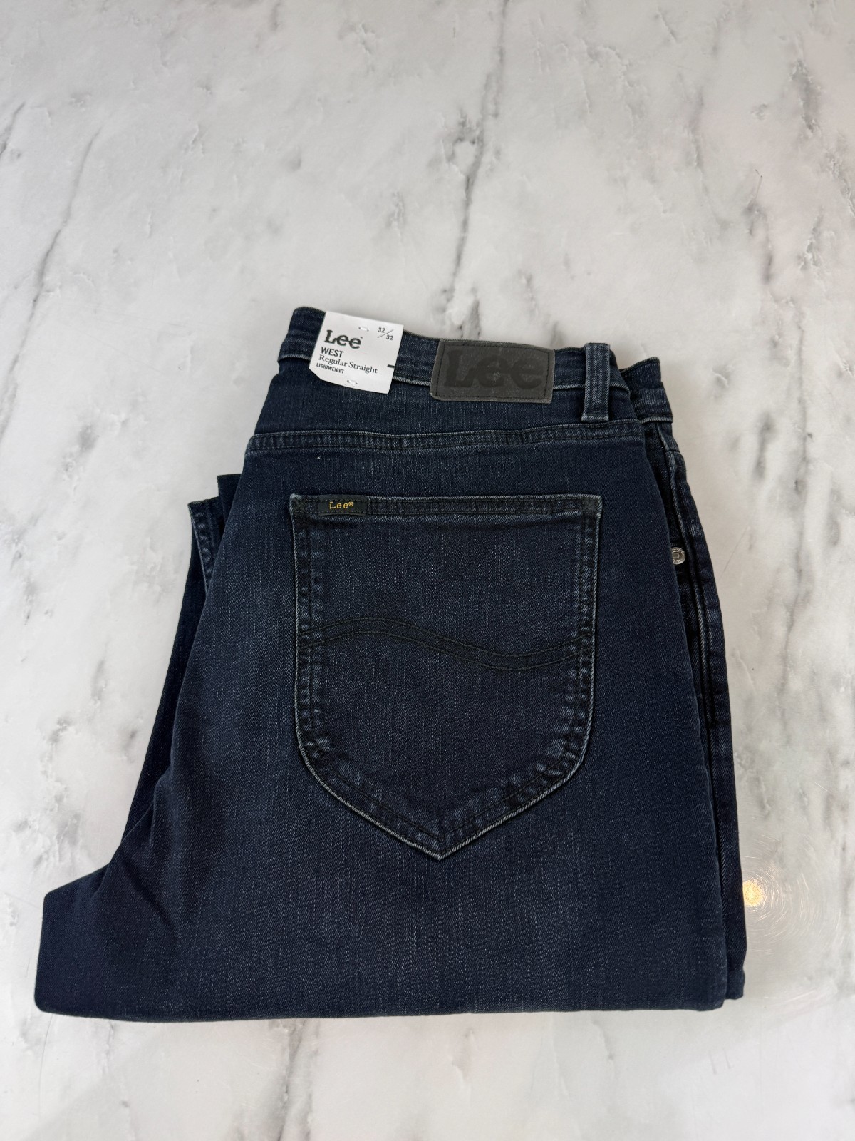 Lee West Mens Regular Straight Fit Stretch Jeans Below Zero W32 L32 BNWT image 2