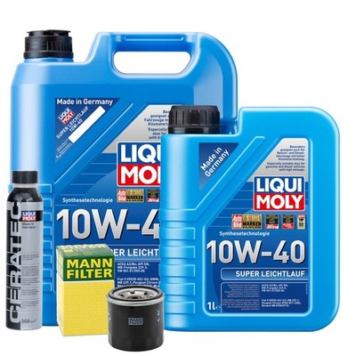 Motoröl 10W40 LIQUI MOLY Super Leichtlauf 6L +MANN Ölfilter +Cera Tec