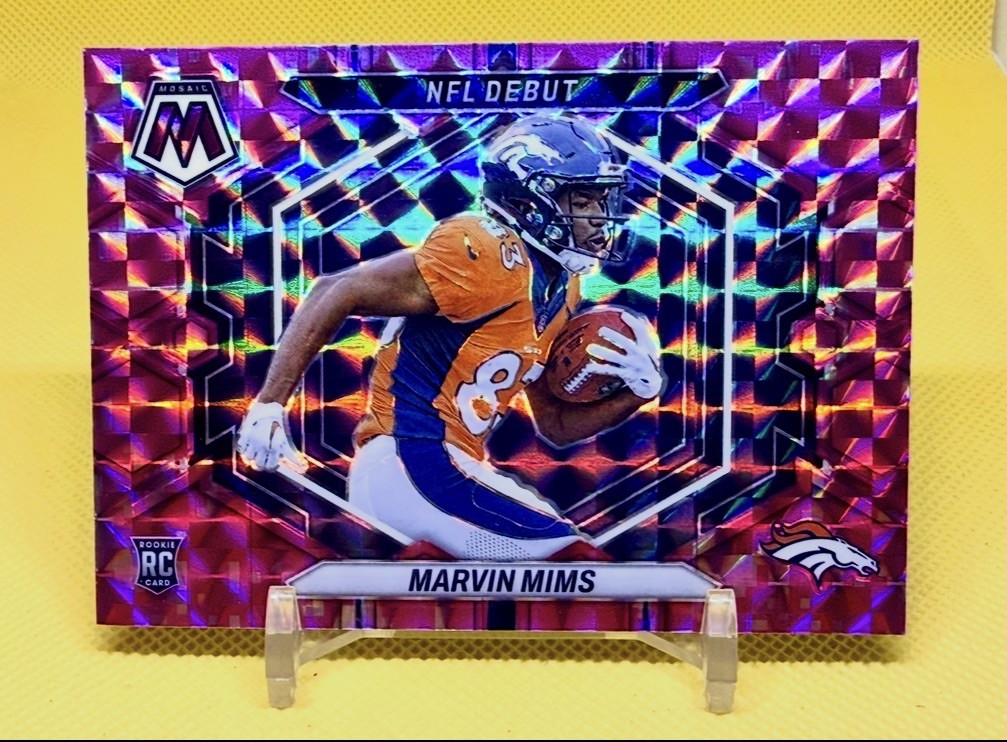 Marvin Mims NFL Debut Pink Camo Mosaic RC 2023 Panini Mosaic #ND-13 Broncos