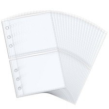 20pcs A6 Photo Sleeves Clear Sheet Protectors 3.4''x3'' 2 Pocket Picture Card