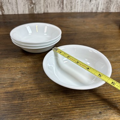 Corning Corelle Dishes WHITE Winter Frost Set of 4 Bowls 5 Inch Berry Bowls
