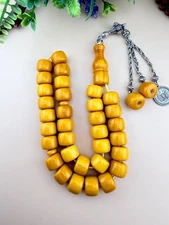 Collectible Misky Amber Islmaic Rosary 33-bead Gift  سبحة مسباح مسبحة مسكي N633