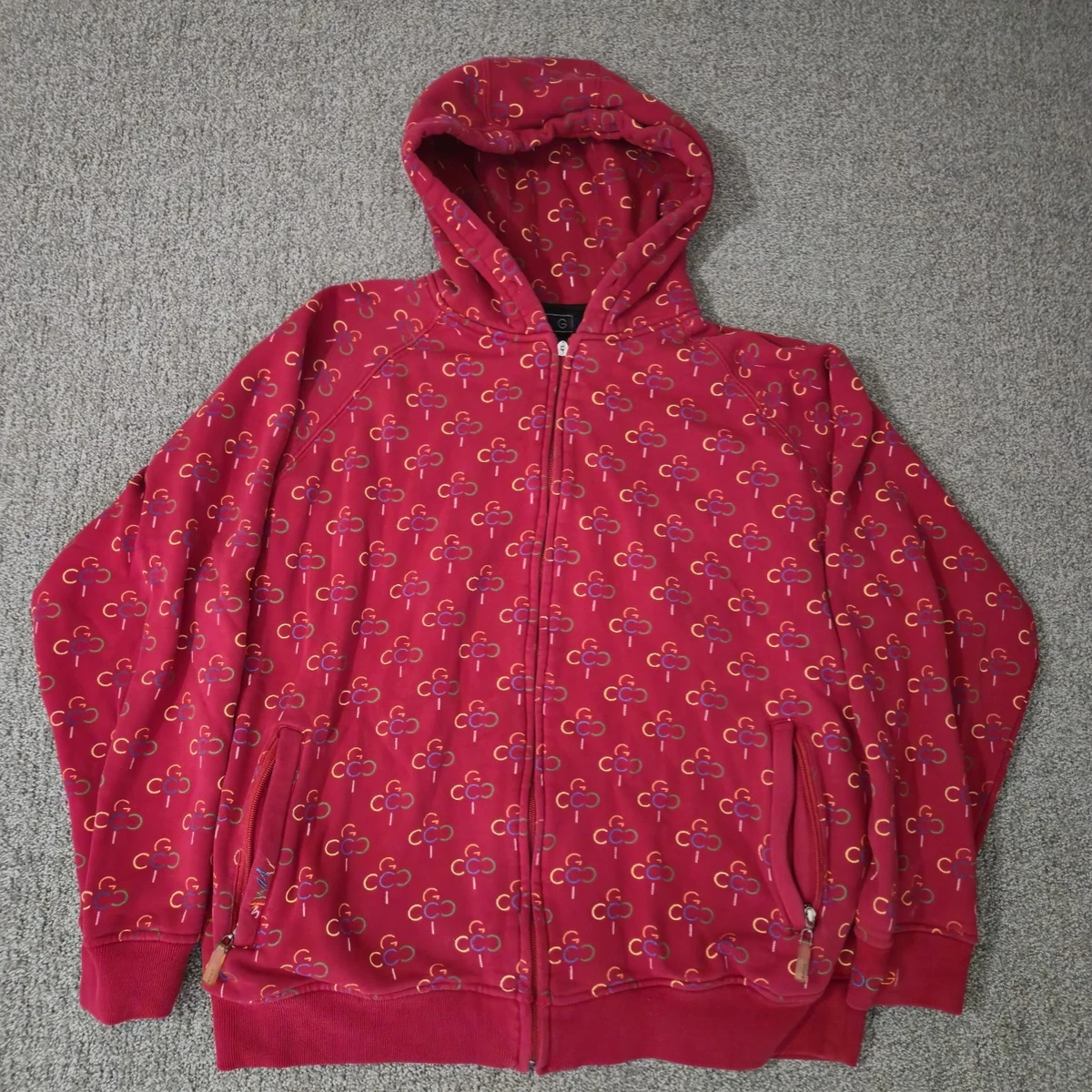 トップス COOGI MERCERISED COTTON ZIP-UP BLOUSON Embroidered Coogi Zipup Hooded Sweatshirt As-is | Boardwalk Vintage