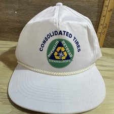 Vintage Consolidated Tire Co. Michelin Tires Structured Snapback Hat Cap White