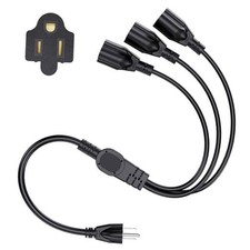 3 Way 3 Prong Power Splitter 3 Plug 16AWG 1625W 13A SJTW Power 1 to 3 Outlet