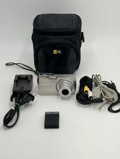 Olympus Stylus 1000 10.0MP Digital Camera Silver w/ Case Charger SD Card Tested