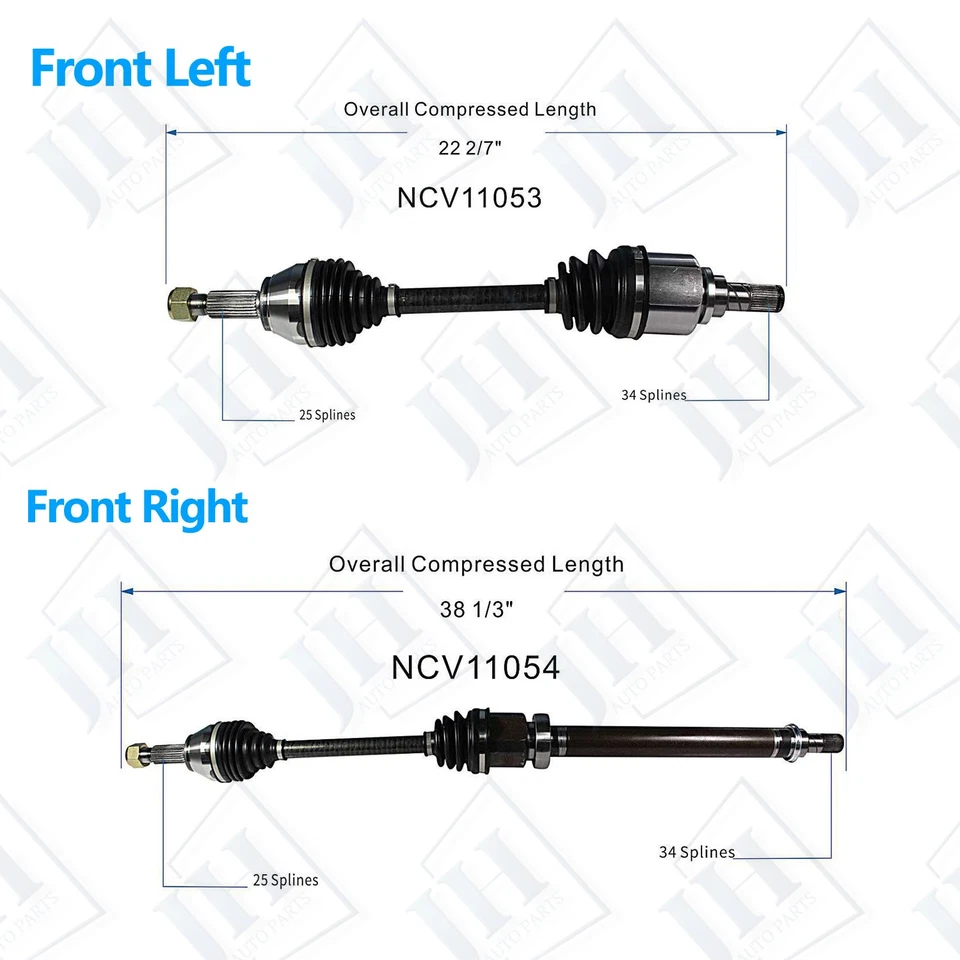 Juego de ejes CV par delantero OE para Ford Fiesta L4 2011-18 1,6 L transmisión automática de doble embrague Foto 2 de 4