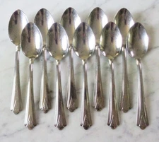 Ekco Stainless USA EKS20 Mid Century 6 1/8 inch Set of 10 Teaspoons