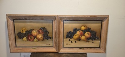 ORIGINAL SIGNED Pair Italian Mid-Century Amerigo D'Anzi OIL ON CANVAS Paintings