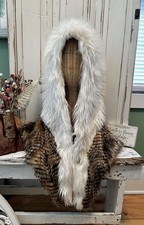 Spirithoods American Bald Eagle Bird Raptor Shawl Cape Cloak Rave Hat Faux Fur