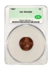 1907 1C Indian Cent MS 62, CAC Approved Full Red!