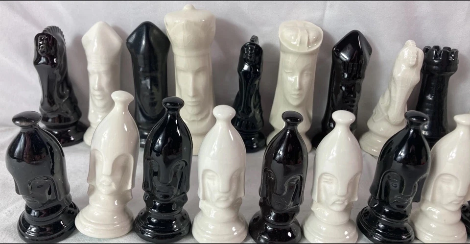 复古邓肯风格大型陶瓷棋棋棋棋盘游戏(无板) — 第 3/4 张图片