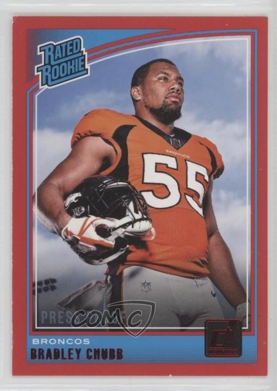 2018 Panini Donruss Rated Press Proof Red Bradley Chubb #319 Rookie RC 1g5h