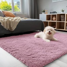 3x5 Machine Washable Small Bedside Rug, Soft Fluffy Shaggy Rugs for Living