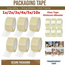 CLEAR PARCEL PACKING PACKAGING TAPE 48MM X 66M STRONG ADHESIVE CARTON SEALING